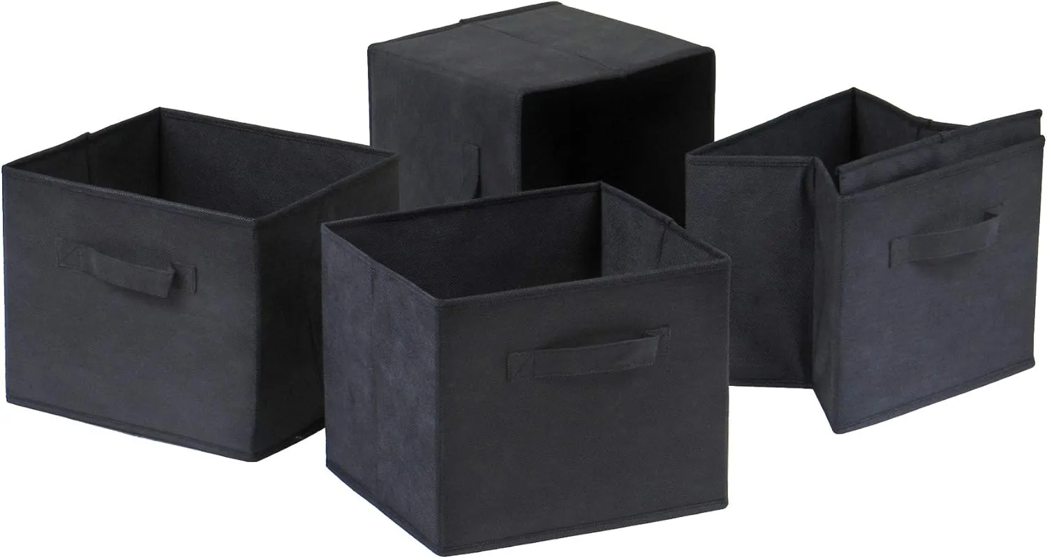 Winsome Verona Storage/Organization, 4 Small, Walnut/Black