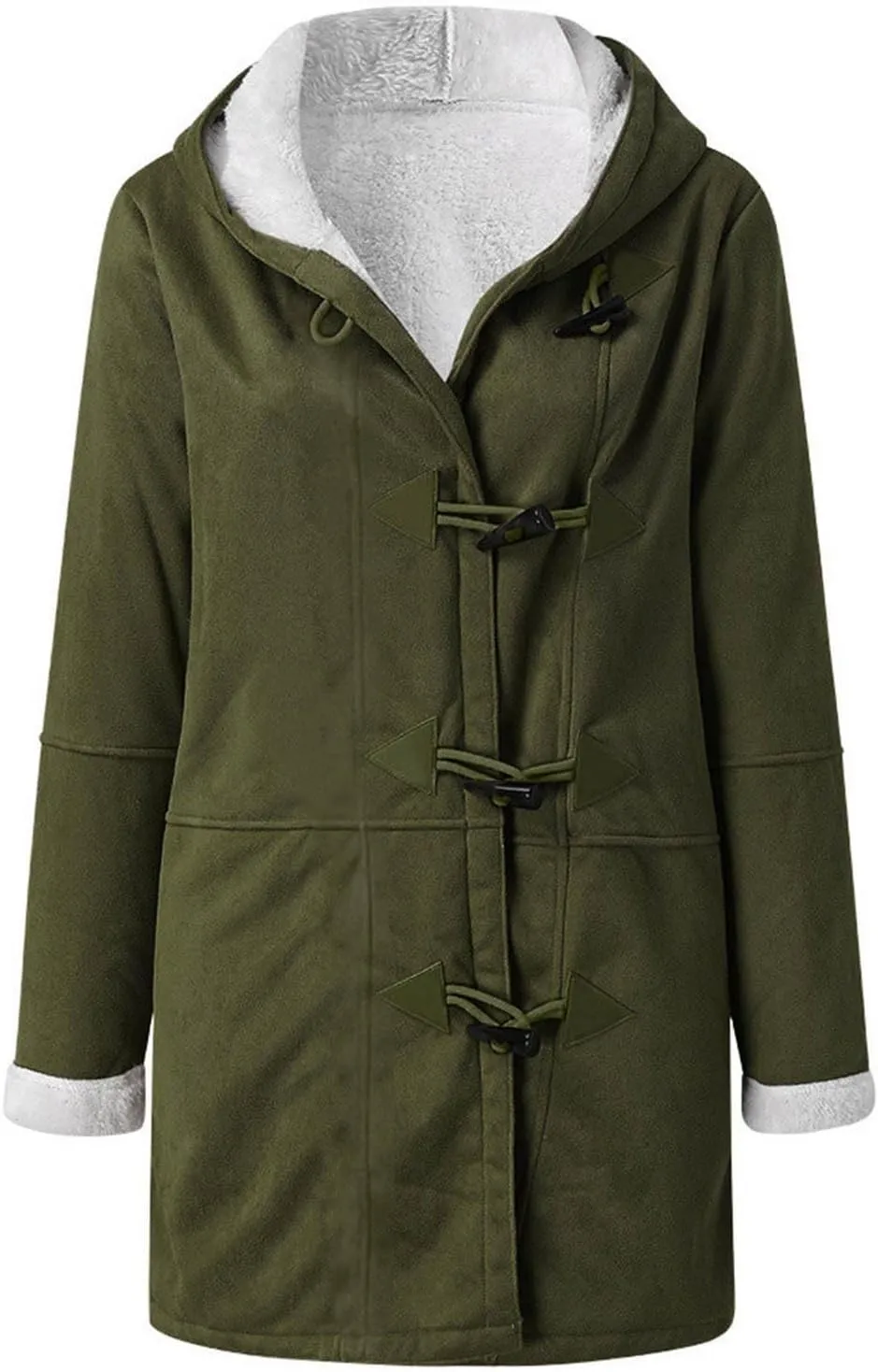 Winter Coats for Women 2024 Trendy Warm Plus Size Sherpa Fleece Lined Jackets Faux Suede Hooded Parka Coat Peacoat
