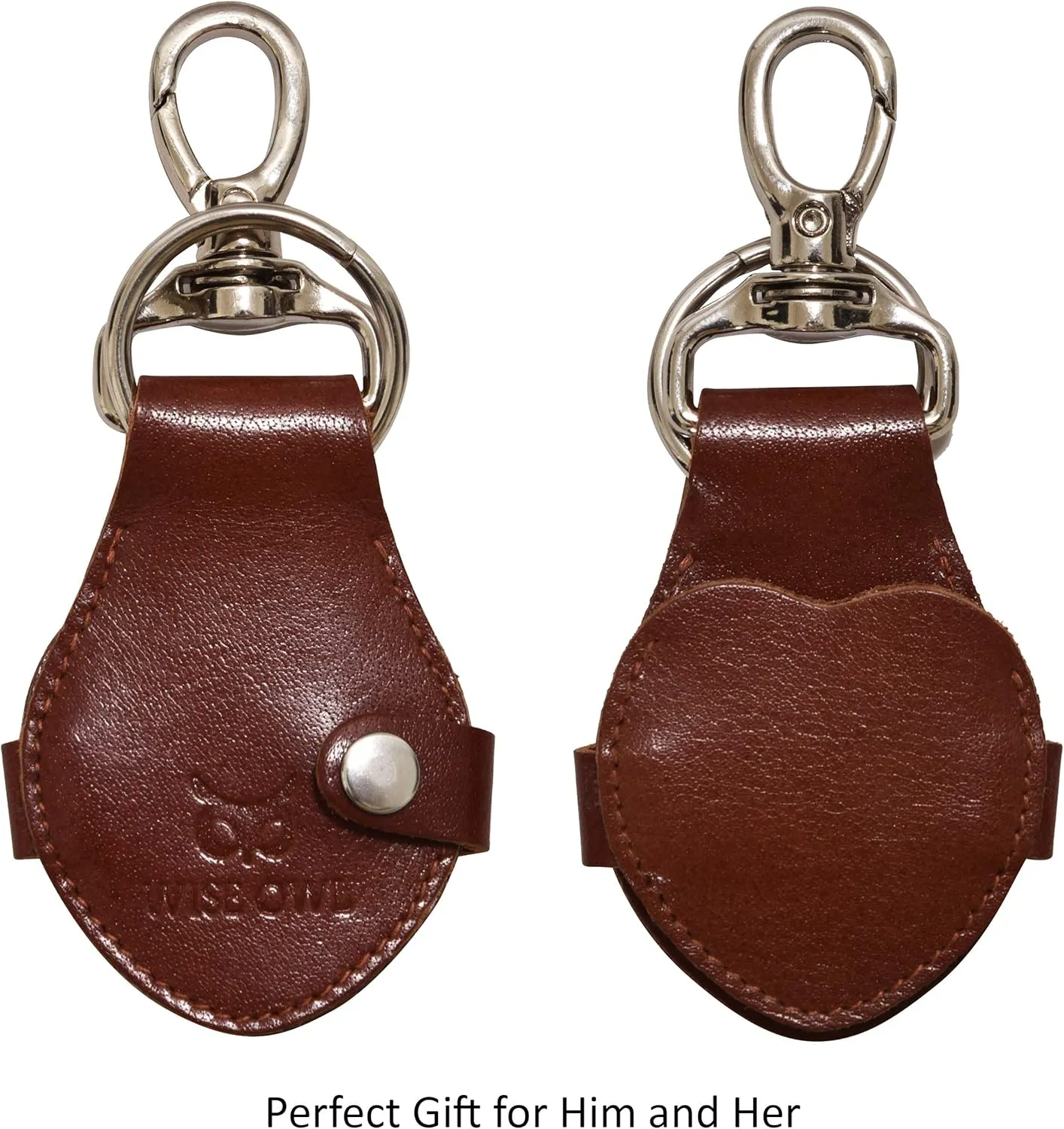 Wise Owl Accessories 3D Leather Keychain Cute Heart Shape Valentine Gift