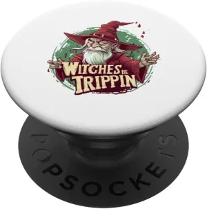 Witches Be Trippin Funny Halloween Wizard Witch Halloween PopSockets Adhesive PopGrip