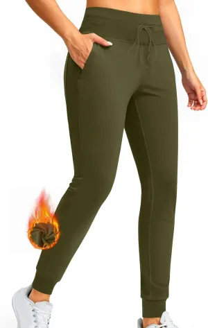 Women Fleece Lined Leggings Thermal Winter Warm Tights High Waisted Yoga Pants Winter Clothes with Pockets