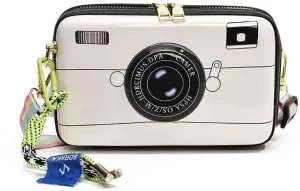 Women's Cute Camera Shaped Shoulder Bag, Novelty Stylish Casual Retro Crossbody Purse, Vintage Cartoon Box Clutch Handbag