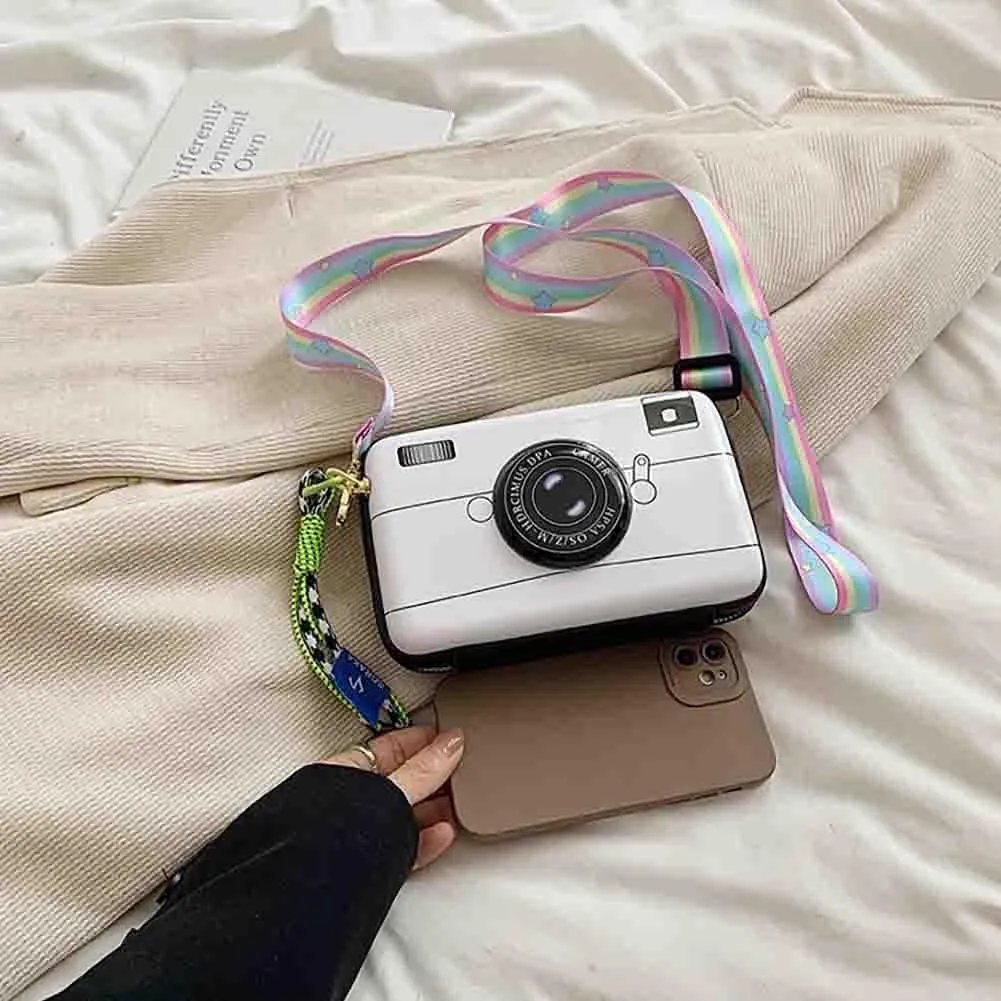 Women's Cute Camera Shaped Shoulder Bag, Novelty Stylish Casual Retro Crossbody Purse, Vintage Cartoon Box Clutch Handbag