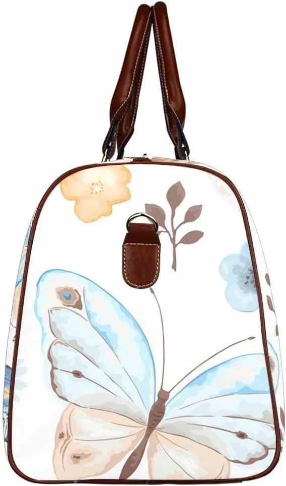 Womens Duffle Bags For Traveling Flying Blue Butterflies Foldable Travel Duffle Bag For Women, Small Gym Bag Travel Duffle Bag Carry On Weekender Bag With Compartment(Type-1,18.62"x 8.5"x 9.65")
