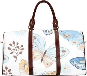 Womens Duffle Bags For Traveling Flying Blue Butterflies Foldable Travel Duffle Bag For Women, Small Gym Bag Travel Duffle Bag Carry On Weekender Bag With Compartment(Type-1,18.62"x 8.5"x 9.65")