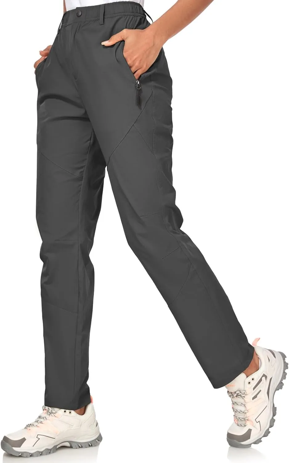 Women's Golf Pants Wrinkle Free UPF 50 Casual Pants Quick Dry Lightweight Travel Pants for Women on Plane with Zipper Pockets