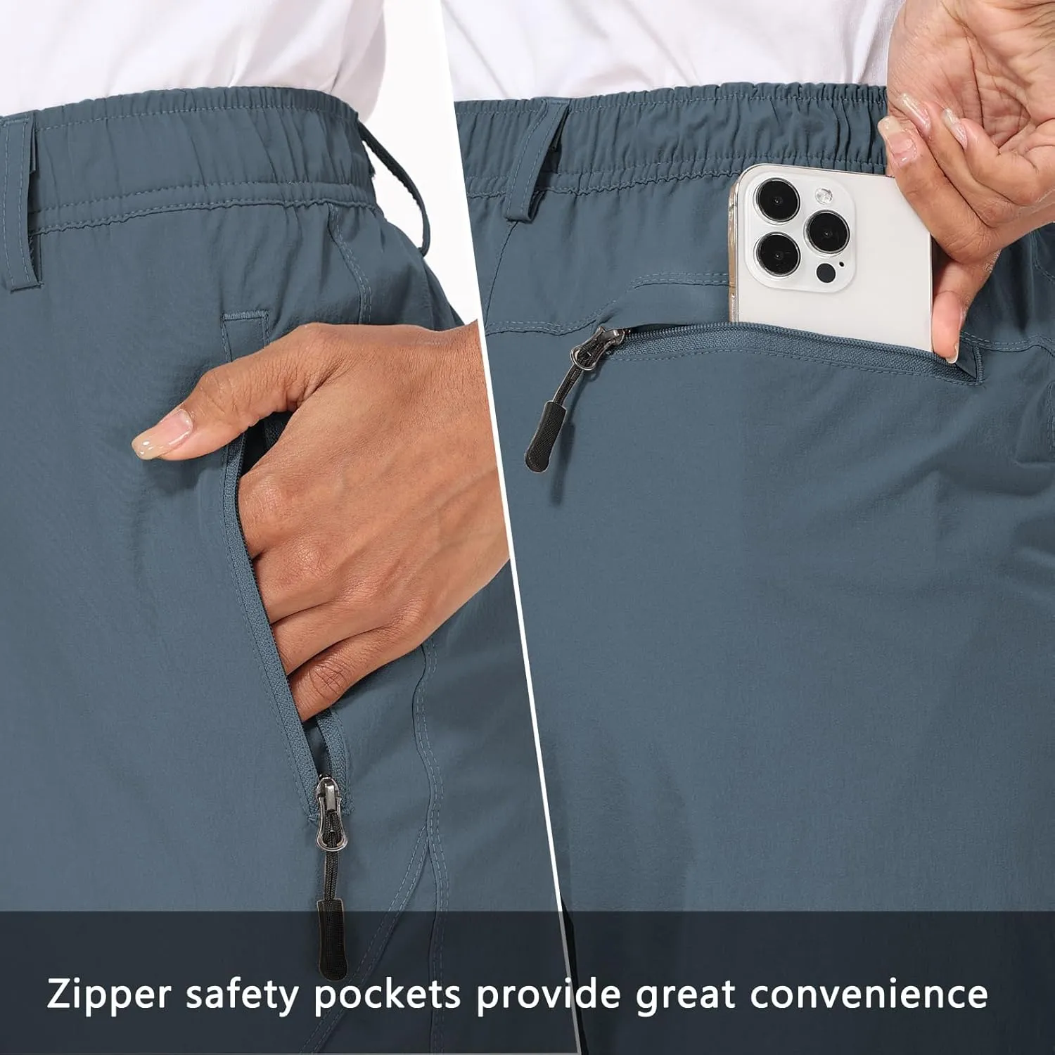 Women's Golf Pants Wrinkle Free UPF 50 Casual Pants Quick Dry Lightweight Travel Pants for Women on Plane with Zipper Pockets