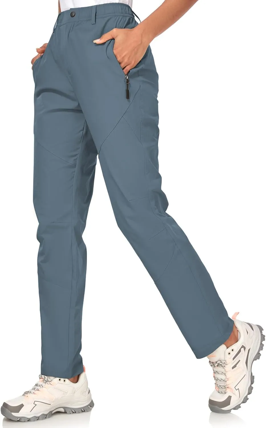 Women's Golf Pants Wrinkle Free UPF 50 Casual Pants Quick Dry Lightweight Travel Pants for Women on Plane with Zipper Pockets