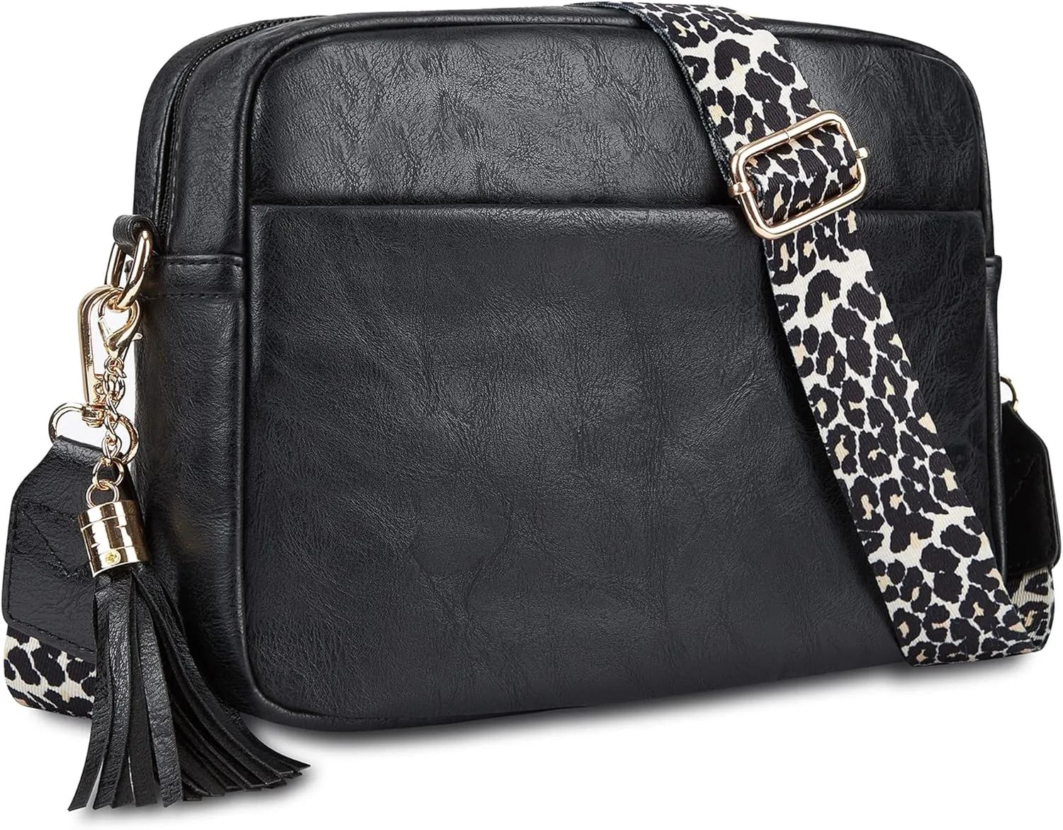 Women's Leather Crossbody Bag Zipper Shoulder Camera Purse
