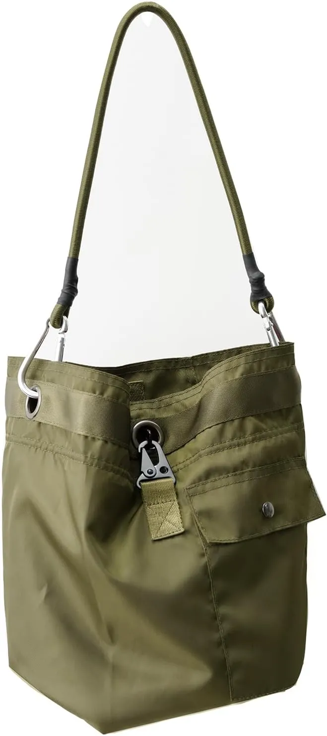 Women's Shoulder Crossbody Bags for Women Green Nylon Bucket Bag,Lightweight,Adjustable and Detachable Shoulder Strap,Spacious and Durable for Daily Life