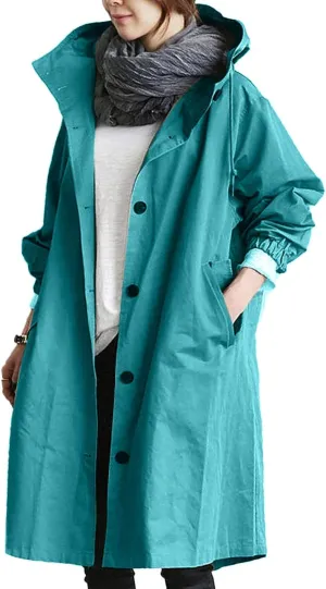 Womens Winter Coats Long Suit Collar Printed Pocket Jacket Rain & Anoraks Long Coats for Women The Drop Trench