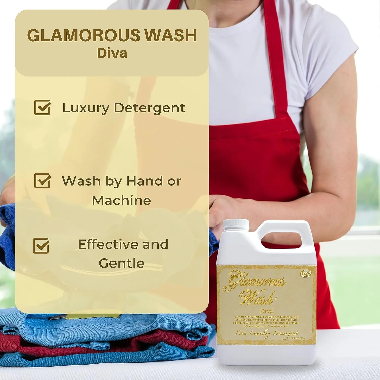 Worldwide Nutrition Bundle: Tyler Glamorous Wash Diva Laundry Liquid Detergent - Hand and Machine Washable - 907g (32 Fl Oz) and Multi-Purpose Key Chain