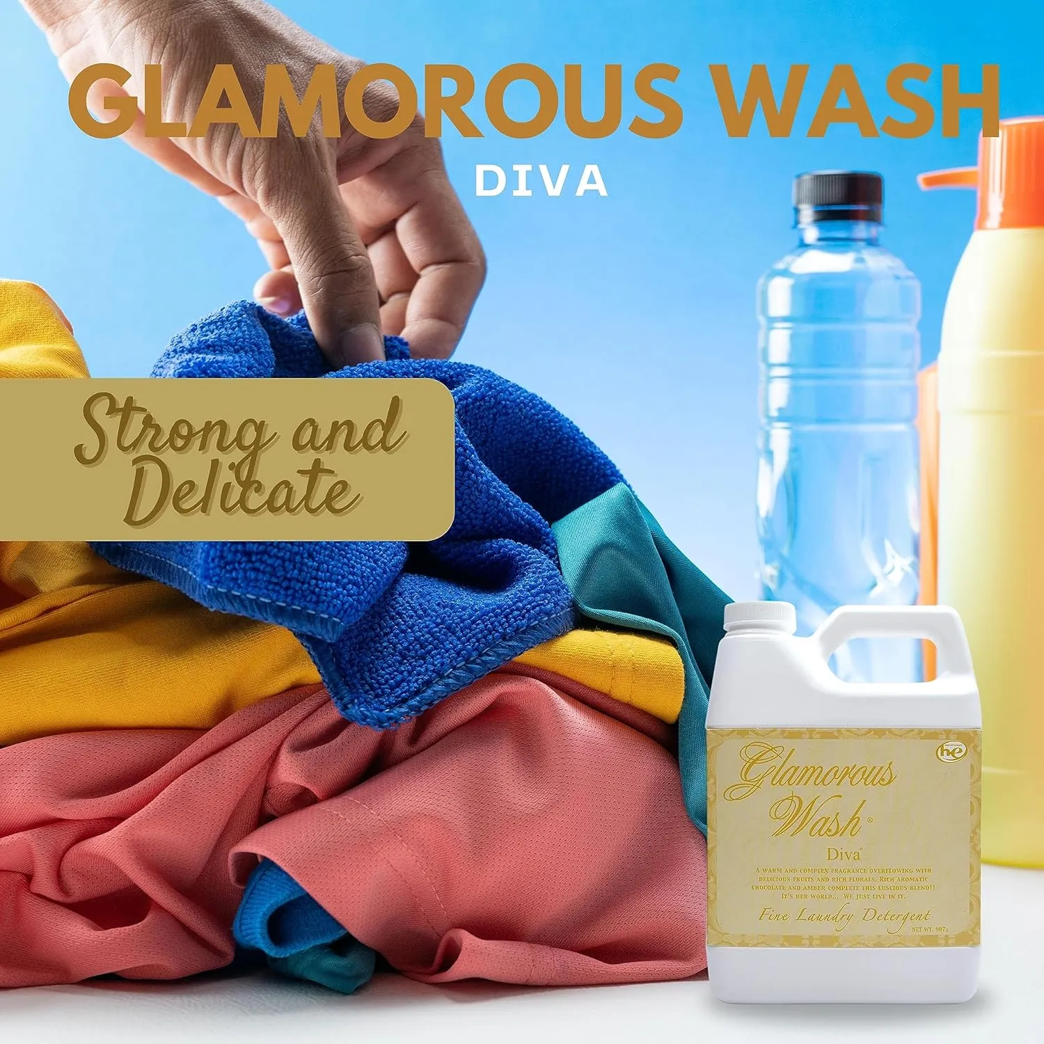 Worldwide Nutrition Bundle: Tyler Glamorous Wash Diva Laundry Liquid Detergent - Hand and Machine Washable - 907g (32 Fl Oz) and Multi-Purpose Key Chain