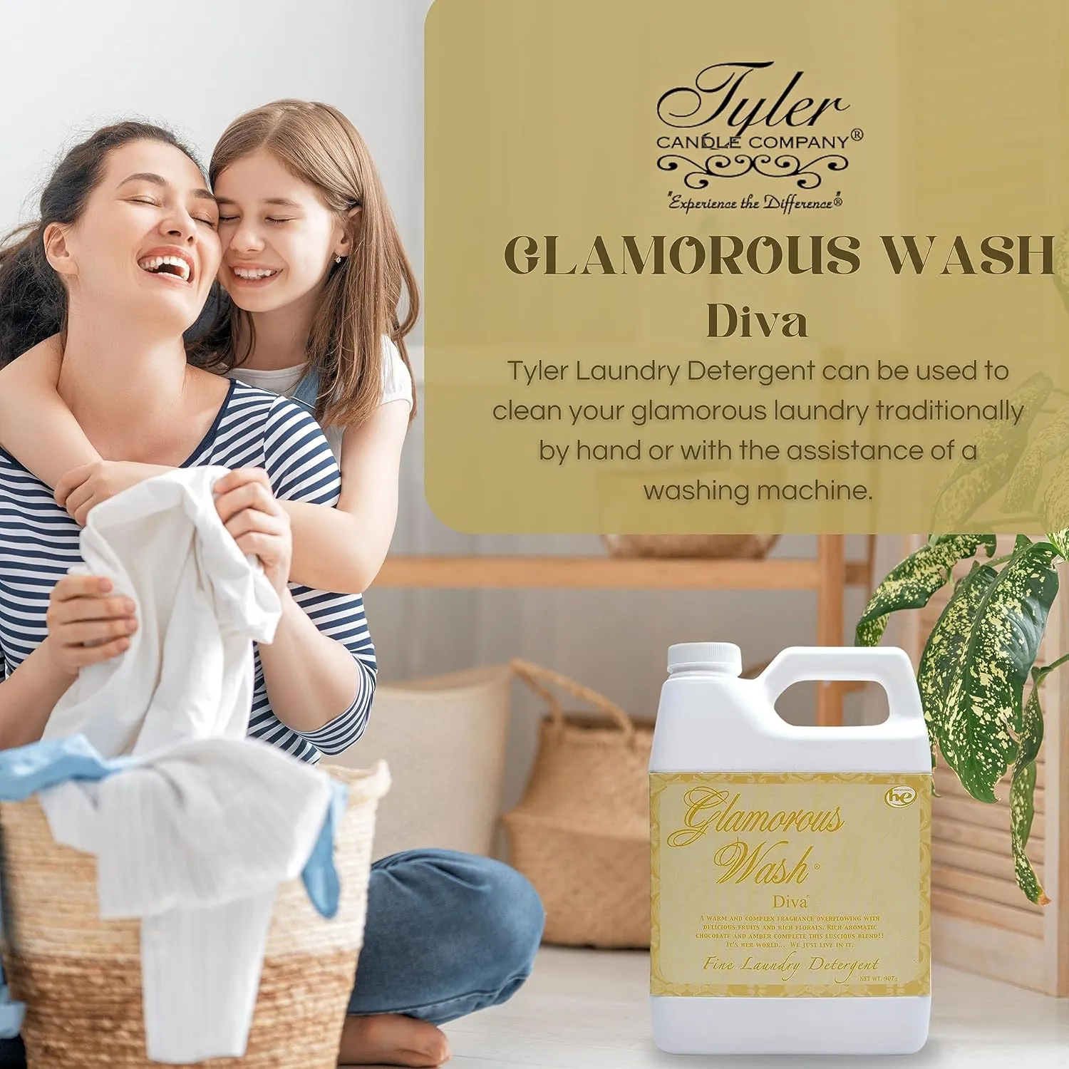 Worldwide Nutrition Bundle: Tyler Glamorous Wash Diva Laundry Liquid Detergent - Hand and Machine Washable - 907g (32 Fl Oz) and Multi-Purpose Key Chain