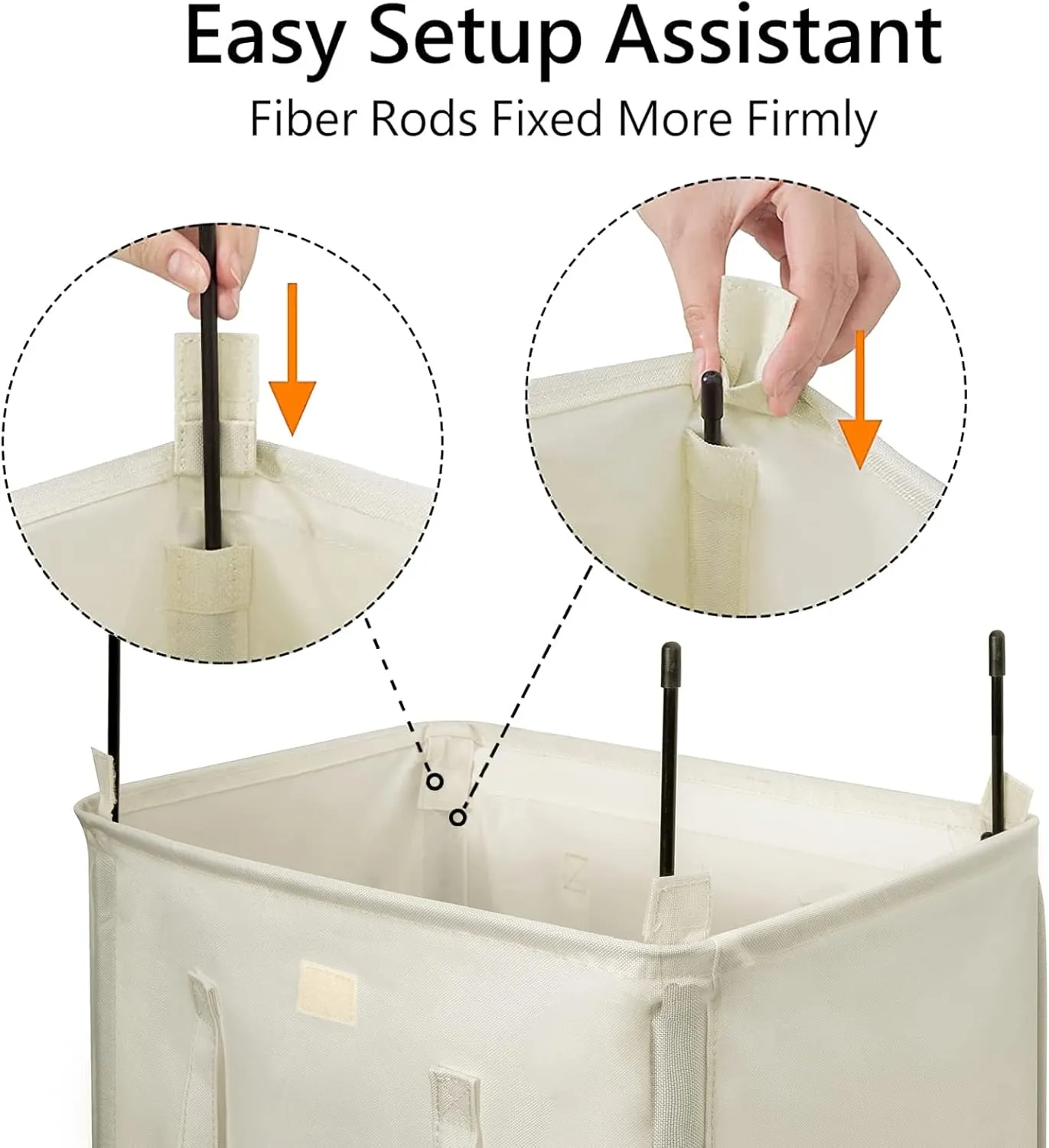 WOWLIVE 100L Laundry Hamper with Lid, Large Foldbale Laundry Basket with 2 Removable Bags and Handles, Tall Collapsible Dirty Clothes Hamper for Laundry Room, Bathroom, Dorm (Beige)