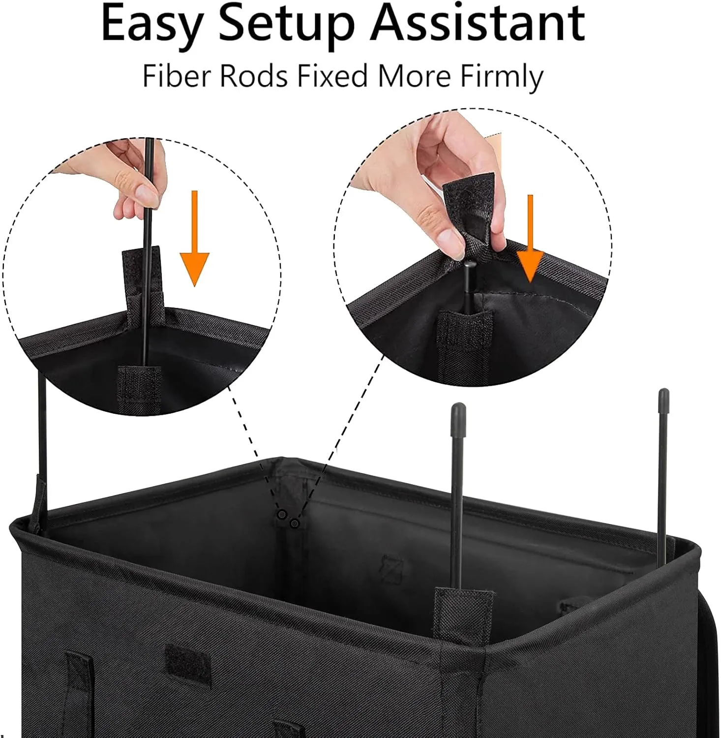 WOWLIVE 100L Laundry Hamper with Lid, Large Foldbale Laundry Basket with 2 Removable Bags and Handles, Tall Collapsible Dirty Clothes Hamper for Laundry Room, Bathroom, Dorm (Black)