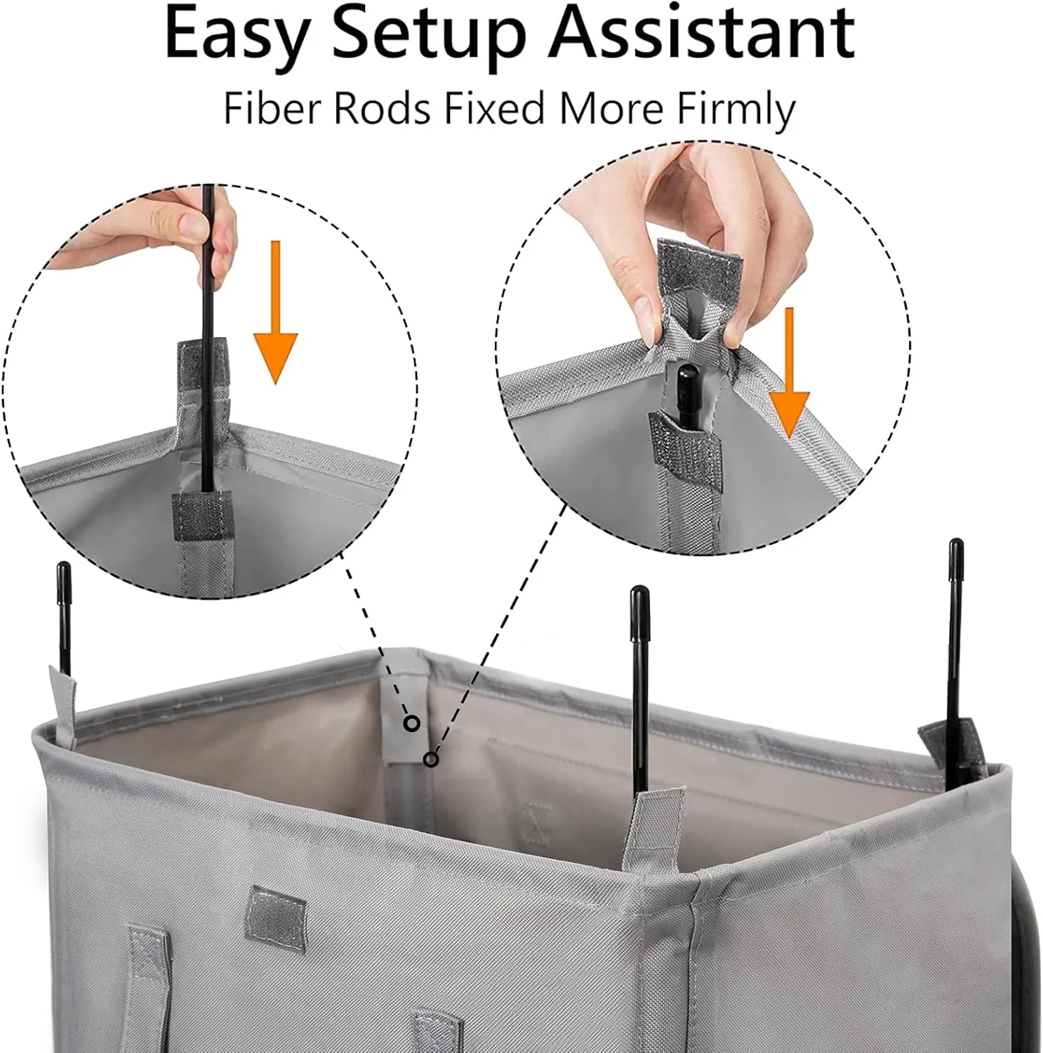 WOWLIVE 100L Laundry Hamper with Lid, Large Foldbale Laundry Basket with 2 Removable Bags and Handles, Tall Collapsible Dirty Clothes Hamper for Laundry Room, Bathroom, Dorm (Grey)