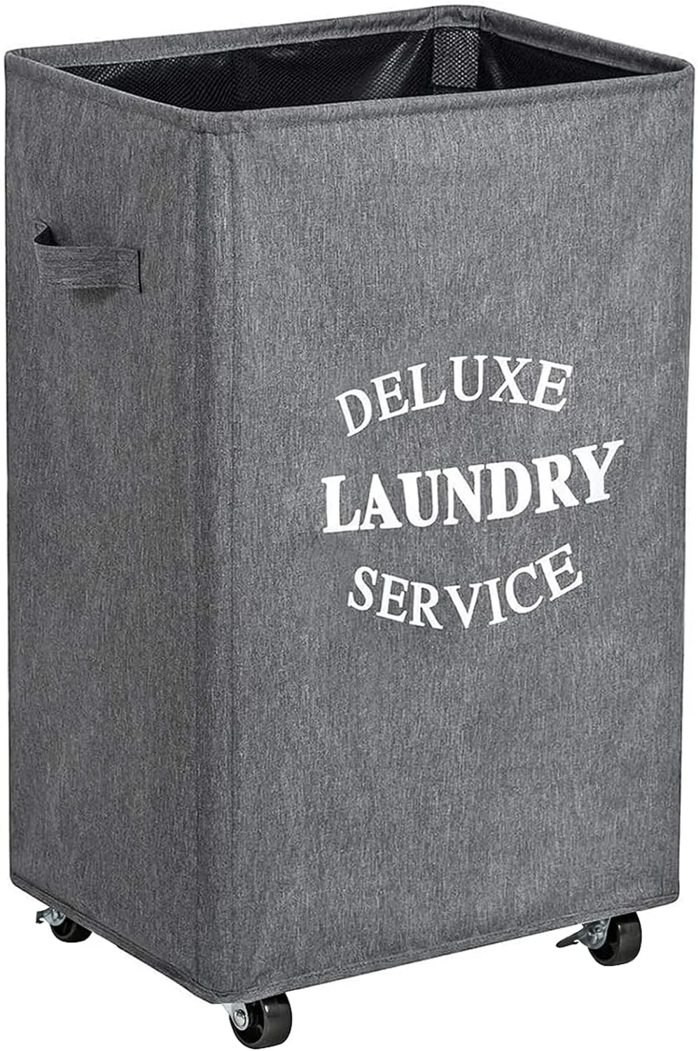 WOWLIVE Large Rolling Laundry Basket Wheels 90L Collapsible Tall Laundry Hamper Handle Foldable Dirty Clothing Basket Fold up Rectangular Hampers for Laundry Dorm Room (Grey2)
