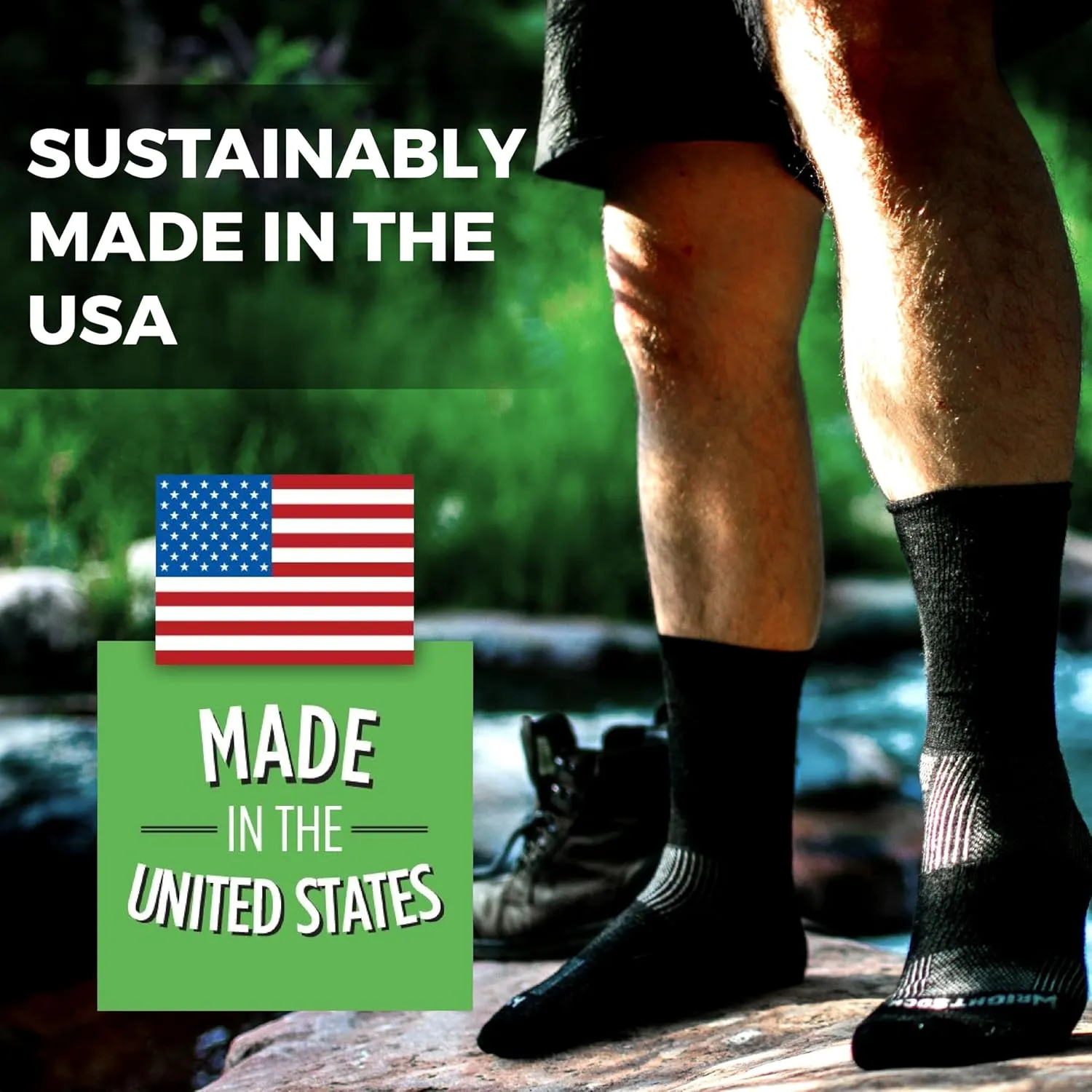 Wrightsock Merino Hike Crew Hiking Socks for Men and Women – Cushioned, Eco-Friendly Anti Blister Socks - American Made