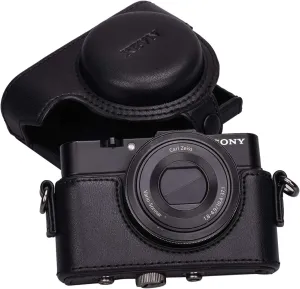 XEVN Sony RX100 Protective Leather Camera Case Bag for DSC-RX100 Mark II, III, IV, V, VI, VII M6 5A M3 with Shoulder Strap