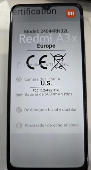 Xiaomi Redmi A3X 4G LTE (for Tmobile Mint Tello & Global) 64GB   3GB Global ROM Version Factory Unlocked 6.71" 8MP Dual Sim Model 24044RN32L (Moonlight White)
