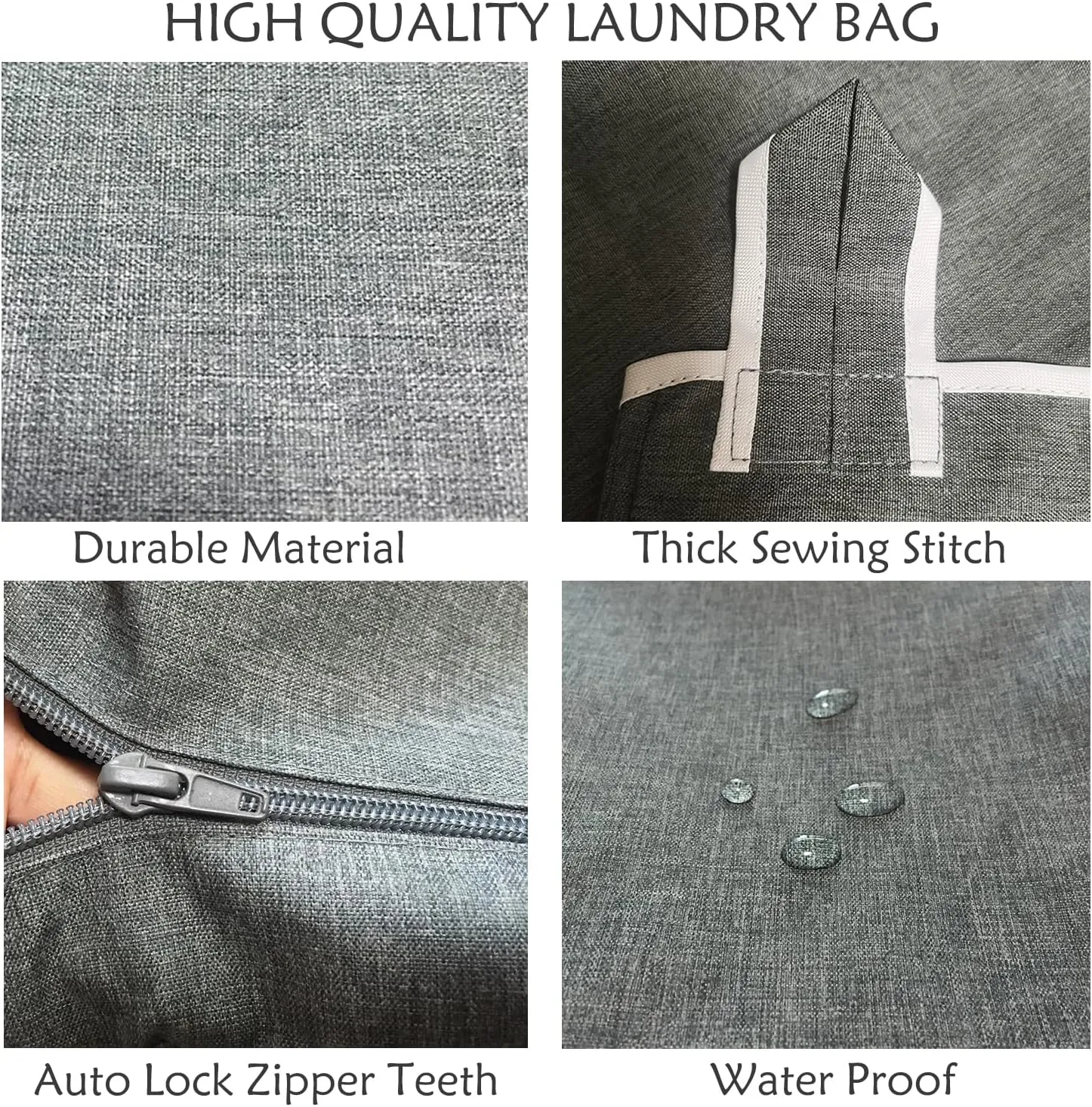 XL Large Hanging Laundry Hamper, Over the Door Laundry Bag with Zipper and Wide Open Top,Hanging Hamper for Storage Laundry, Clothes, Toys,36x 22 Inch, Heather Grey 2Pack.
