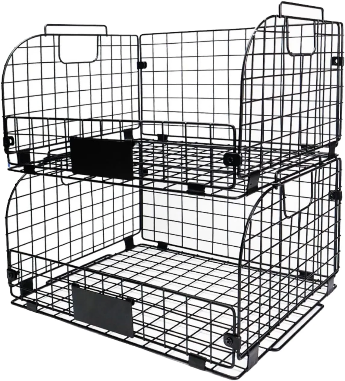 XXL Stackable Wire Baskets for Storage Pantry,Fruit Basket For Kitchen Cabinet,16.3''x12''x8.2''Metal Baskets For Organizing,Vegetable Fruit Snack Chips Onion Potato Cans Organization (2 PACK)
