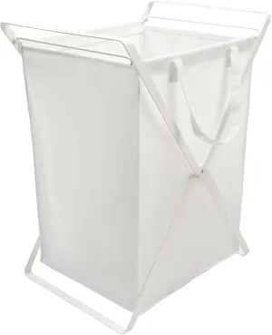 Yamazaki Home Laundry Hamper Clothes Basket Liner | Steel   Cotton, Large, White
