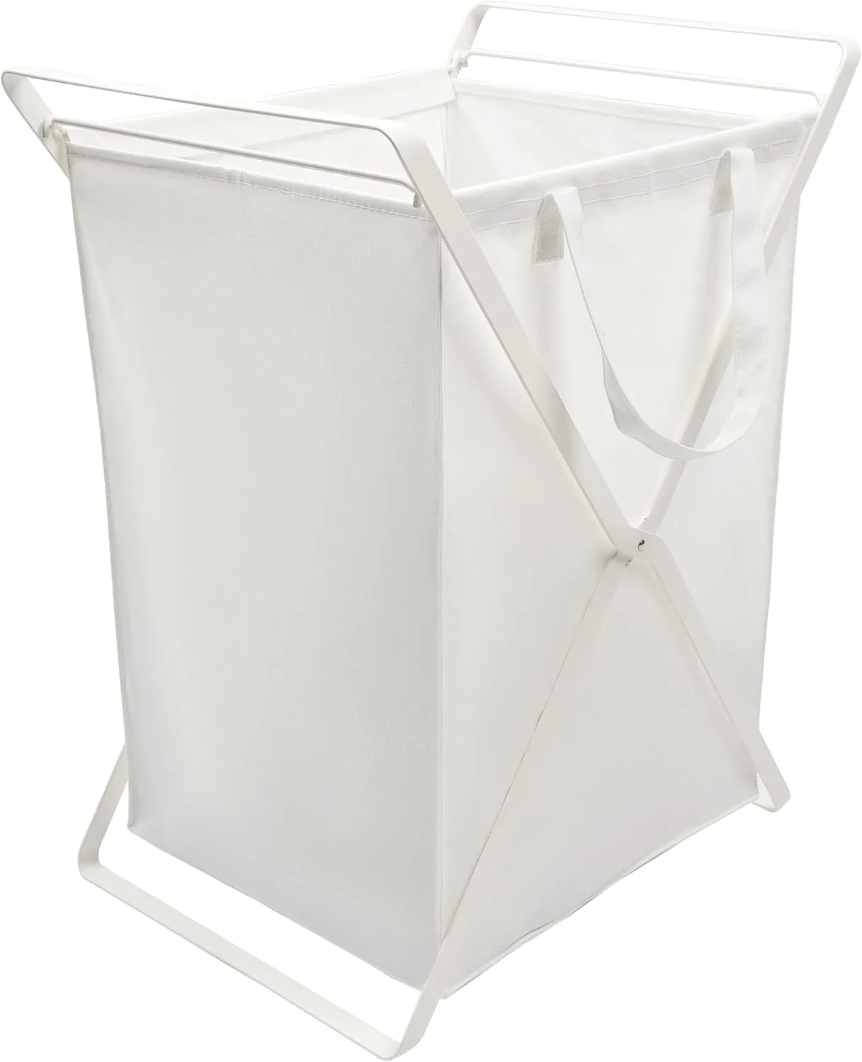 Yamazaki Home Laundry Hamper Clothes Basket Liner | Steel   Cotton, Large, White