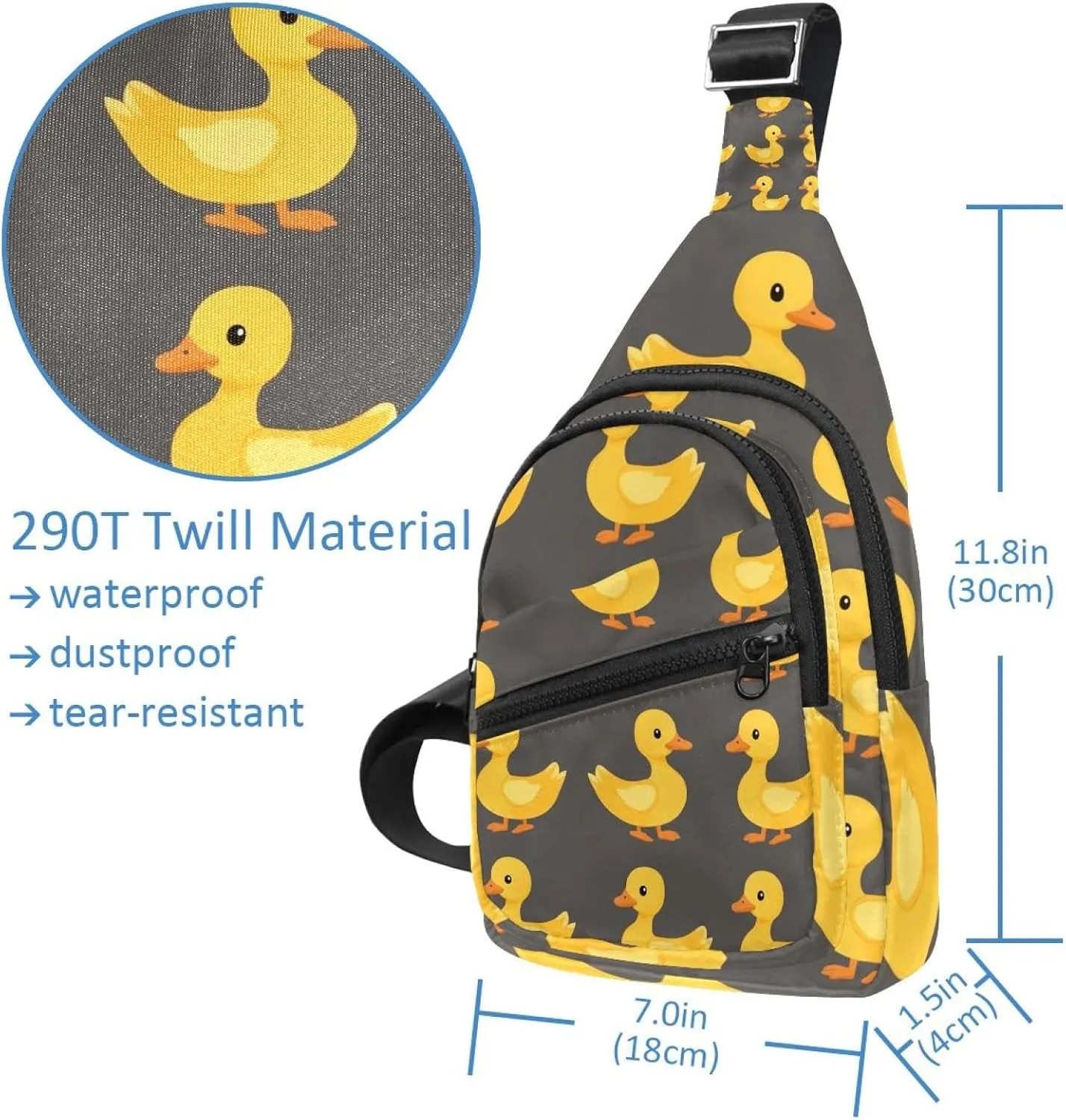 yellow rubber duck (18) Crossbody Bag with Adjustable Shoulder Strap, Shoulder Bag for Men and Women Sling Backpack for Travel, Cycling, Work, Sport