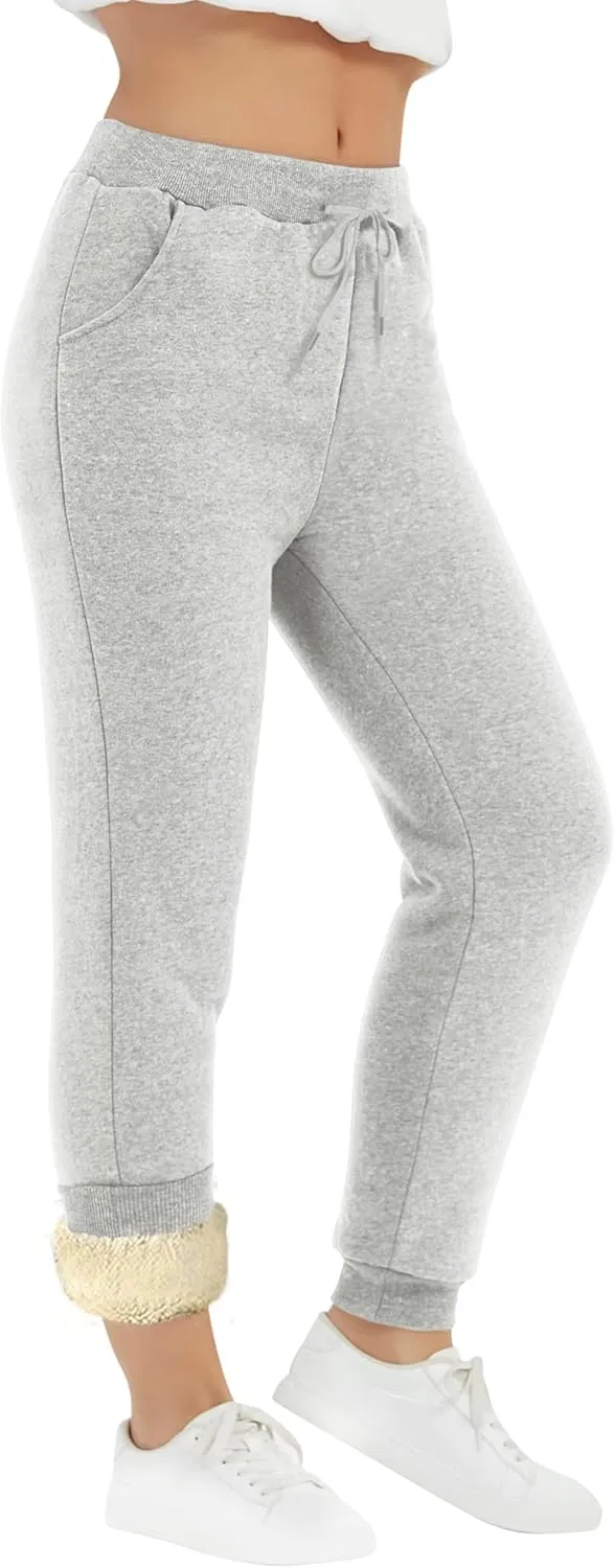 Yeokou Women's Warm Sherpa Lined Athletic Sweatpants Jogger Fleece Pants