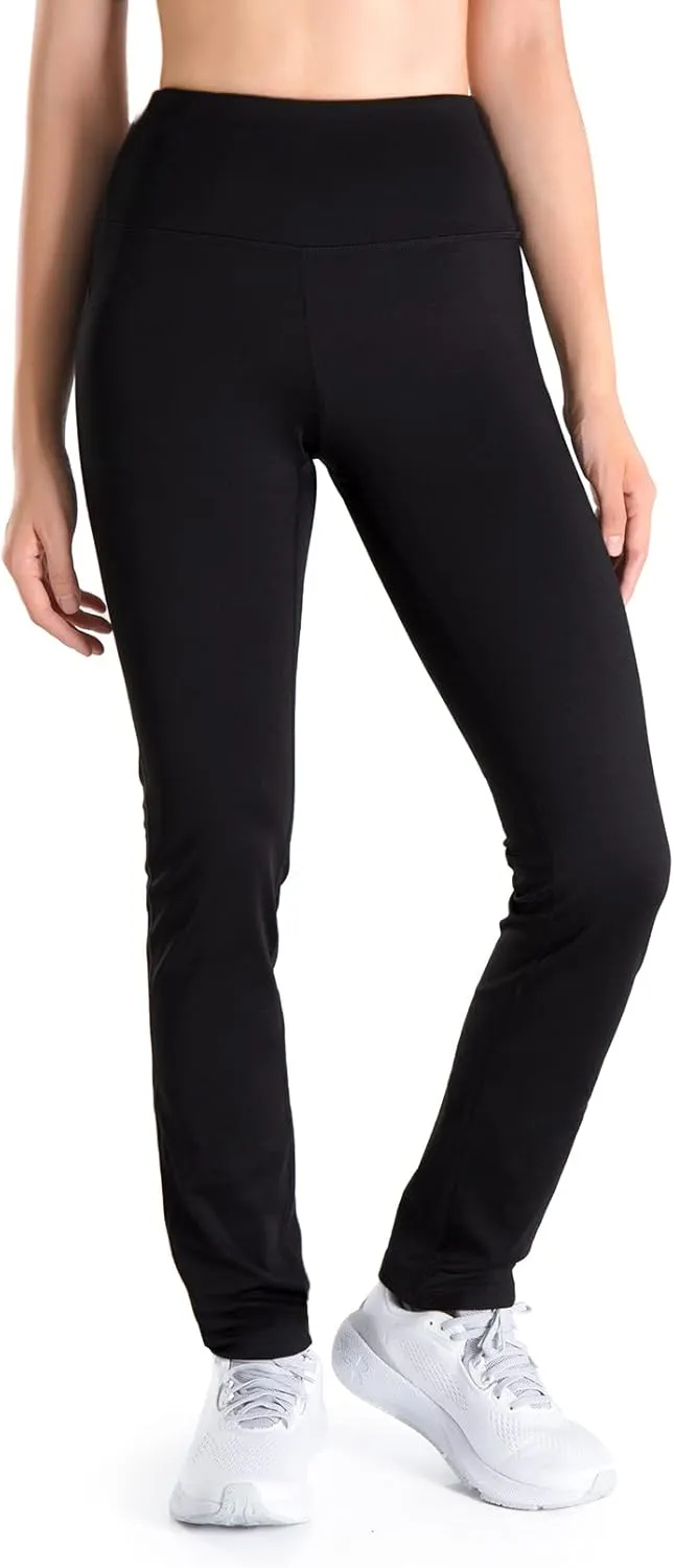 Yogipace Petite/Regular/Tall Women's Fleece Lined Thermal Pants Yoga Straight Leg Winter Trousers with Pockets