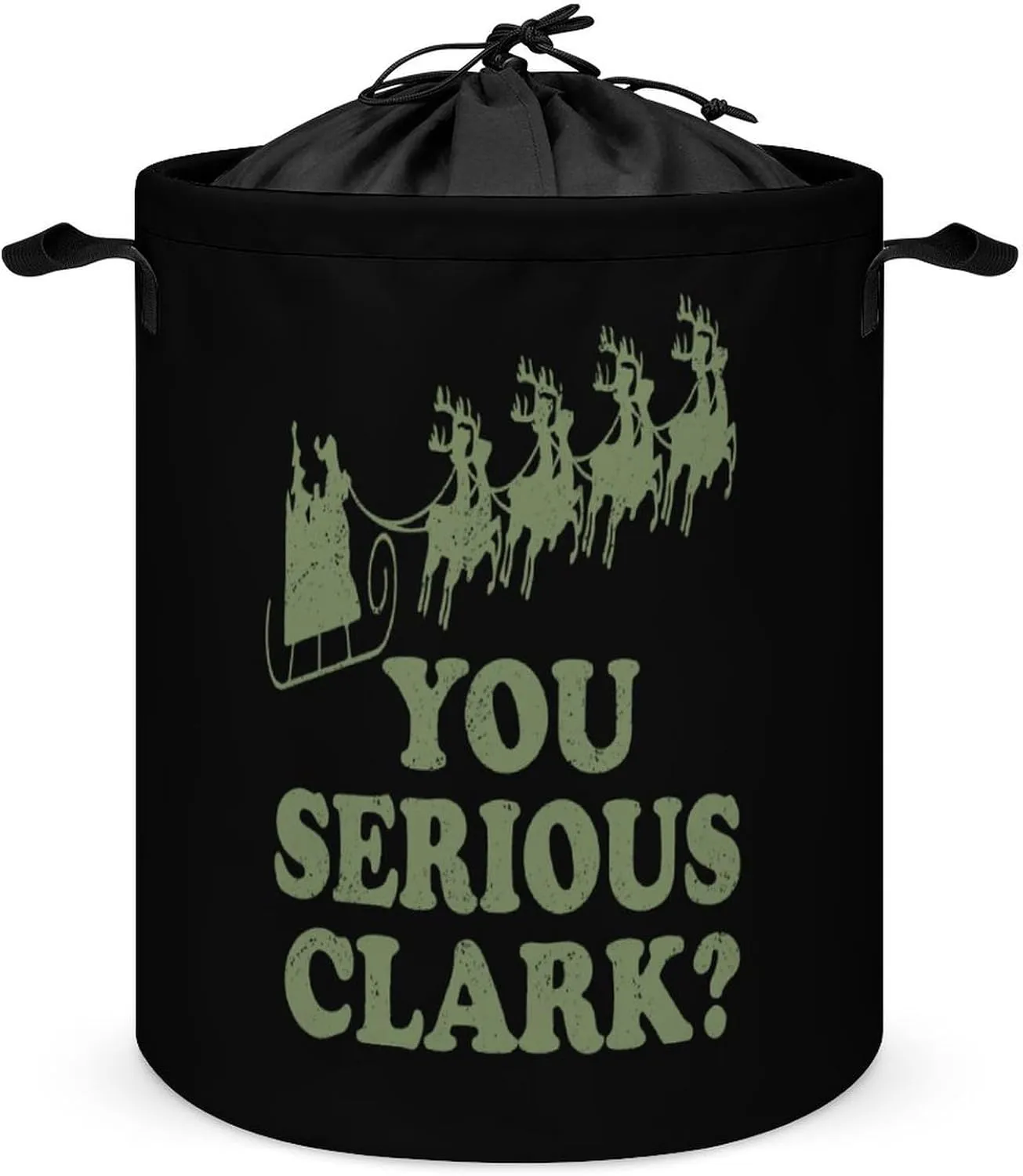 You Serious Clark Foldable Laundry Hamper Drawstring Dirty Clothes Bag Organizer Basket for Bedroom Bathroom Dorm 44x44cm