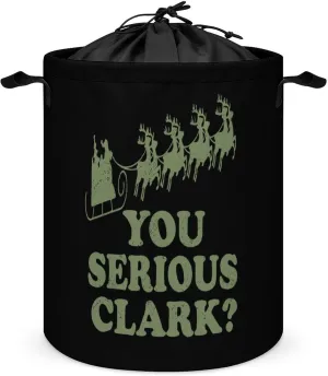 You Serious Clark Foldable Laundry Hamper Drawstring Dirty Clothes Bag Organizer Basket for Bedroom Bathroom Dorm 44x44cm