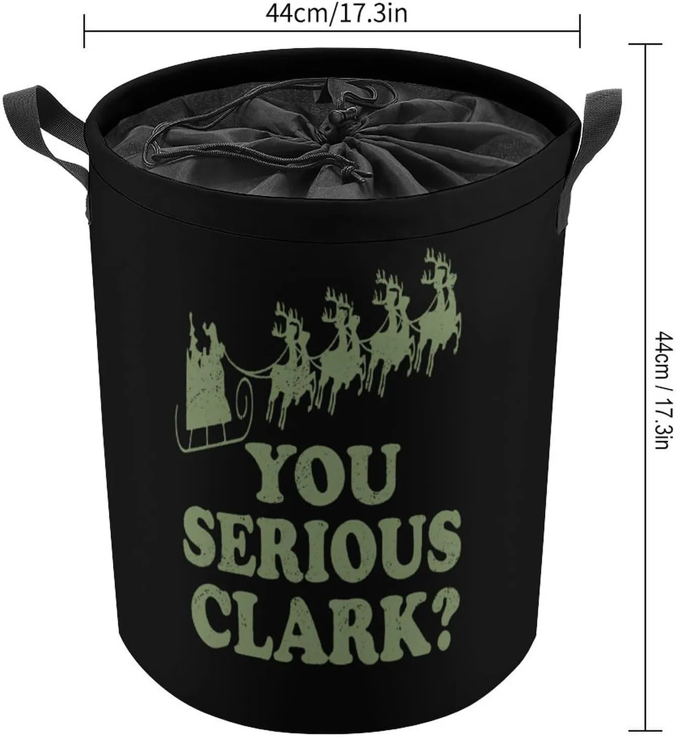 You Serious Clark Foldable Laundry Hamper Drawstring Dirty Clothes Bag Organizer Basket for Bedroom Bathroom Dorm 44x44cm