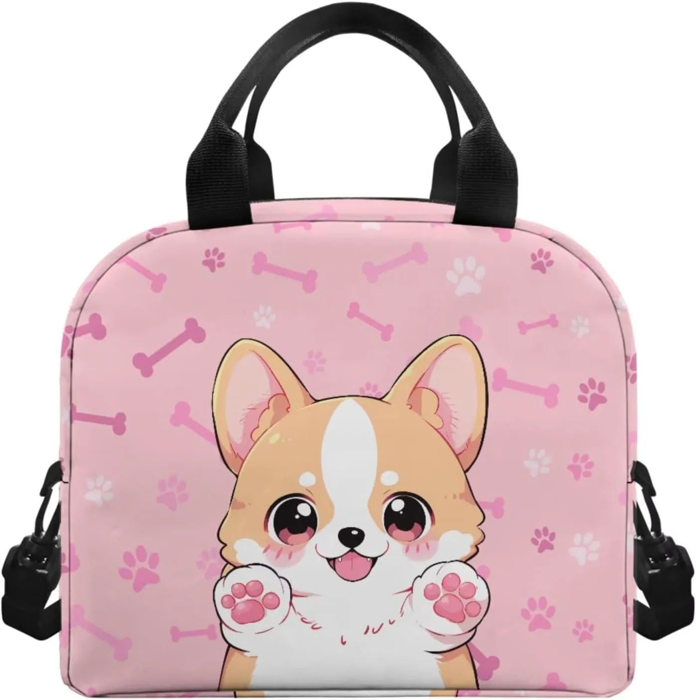 Ystardream Kids Backpack and Lunch Box Set Cute Corgi School Bags for Girls 14-16 5Th Grade Girls Laptop Backpack for Women,Large Bookbag for Kids Travel Back Pack Fits