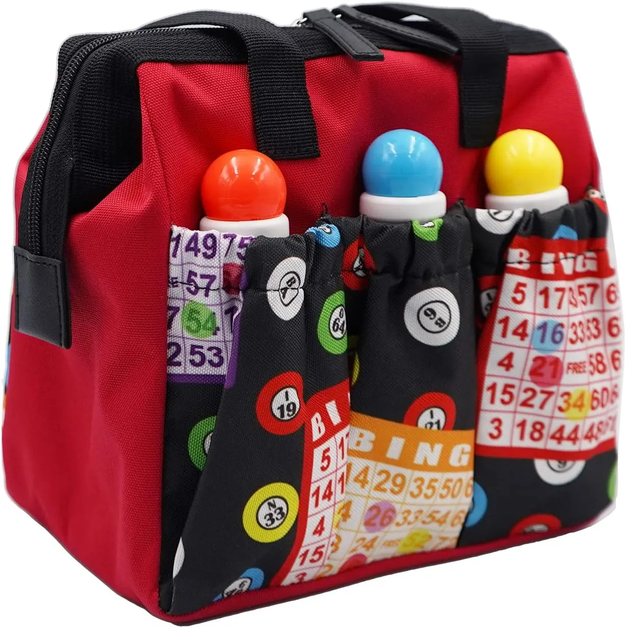 Yuanhe Bingo Dauber Tote Bag - 6 Pockets Bingo Pattern Bag