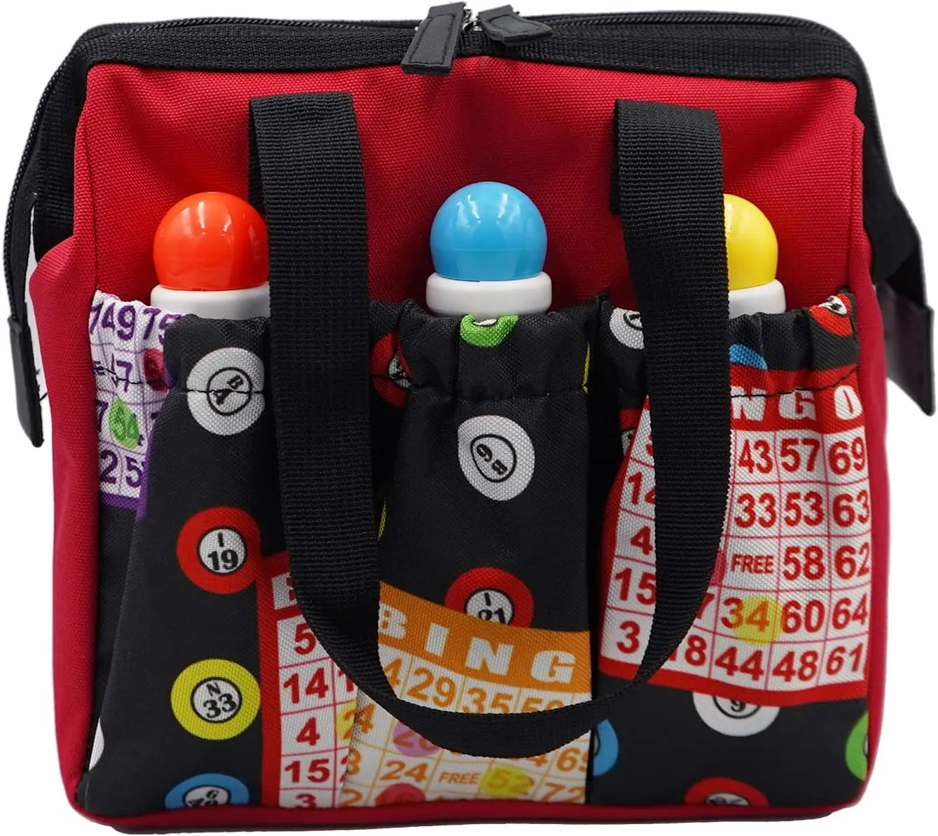 Yuanhe Bingo Dauber Tote Bag - 6 Pockets Bingo Pattern Bag