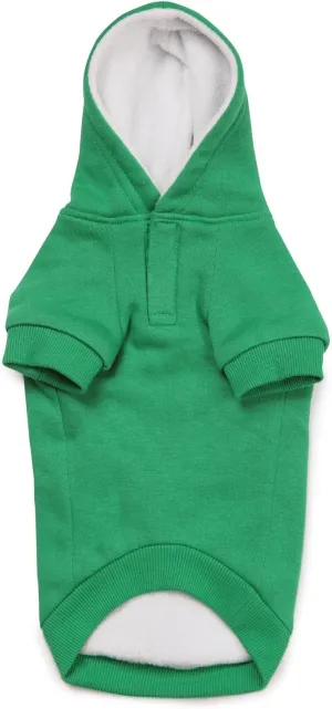 Zack & Zoey Fleece-Lined Hoodie for Dogs, 14" Small/Medium, Green