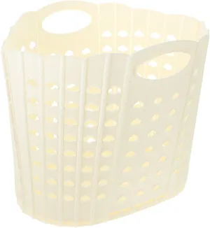 Zerodeko Folding Portable Dirty Clothes Basket Round Laundry Basket Collapsible Laundry Baskets Extra Large Foldable Laundry Bag Stackable Folding Laundry Basket Color - White Pp