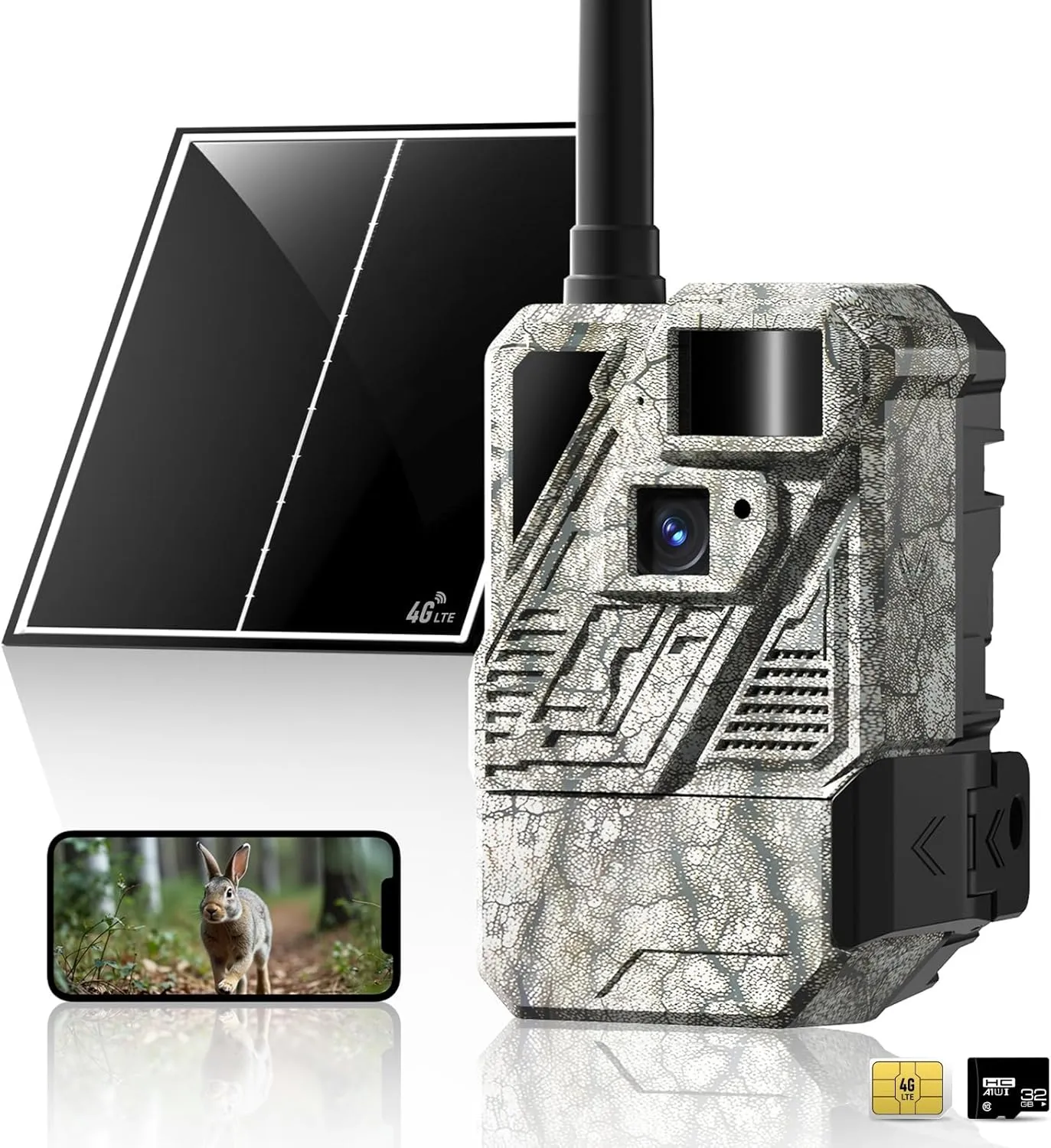 Zleo Cell Cam for Hunting, Trail Camera Cellular with Live Feed to Phone, 5MP Deer Cameras with Low Glow Night Vision, IP66 Wildlife Camera Motion Activated Waterproof, Local Memory & Cloud Storage