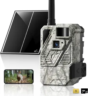Zleo Cell Cam for Hunting, Trail Camera Cellular with Live Feed to Phone, 5MP Deer Cameras with Low Glow Night Vision, IP66 Wildlife Camera Motion Activated Waterproof, Local Memory & Cloud Storage