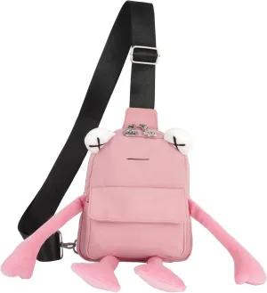 ZLM BAG US Cute Frog Crossbody Sling Backpack Nylon Travel Hiking Daypack Chest Bag