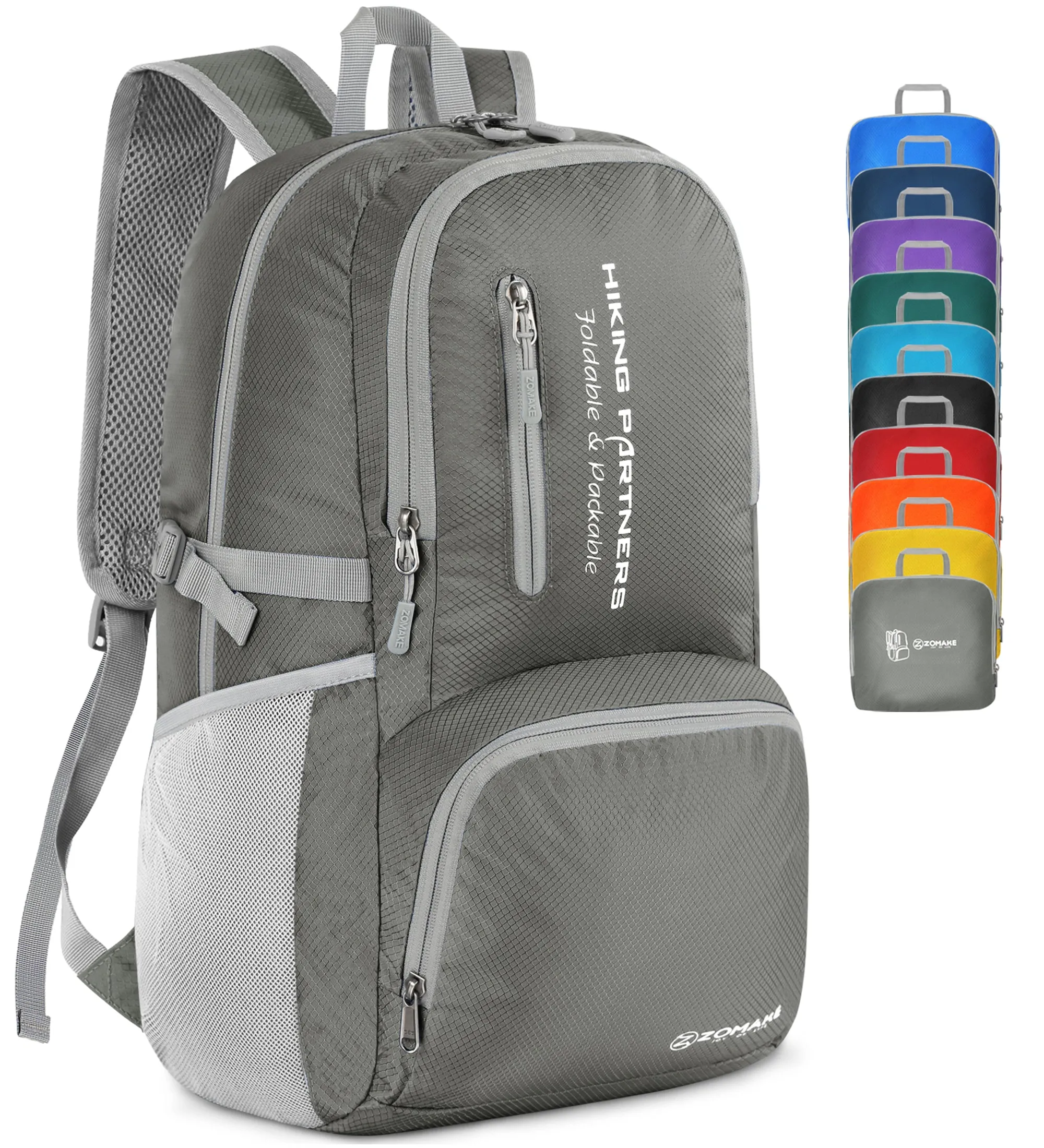 ZOMAKE Lightweight Packable Backpack - 35L Light Foldable Hiking Backpacks Water Resistant Collapsible Daypack for Travel(Dimgray)