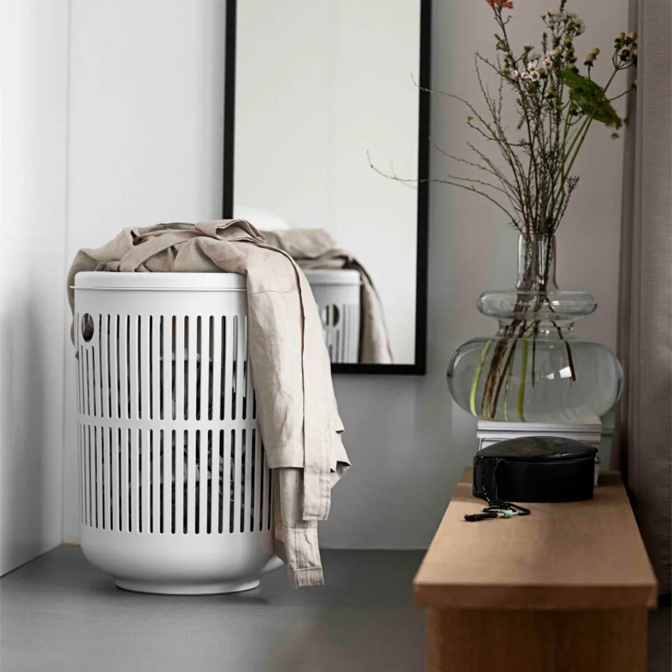 ZONE DENMARK Ume Laundry Basket 60L with Lid (White)